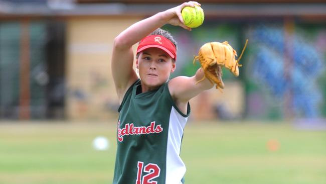 Tamieka Whitefield pitches for Redlands