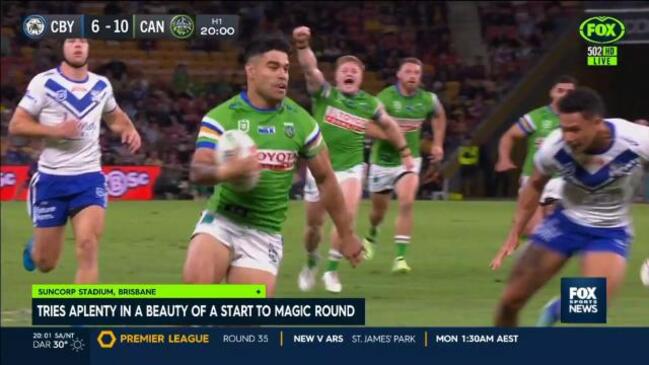 Magic Round begins with Brisbane Broncos beating Manly 32-6, Canberra  Raiders downing Canterbury Bulldogs 34-30 - ABC News