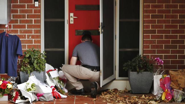 Flowers left at Gladys Berejiklian’s home in Northbridge. Picture: Sam Ruttyn