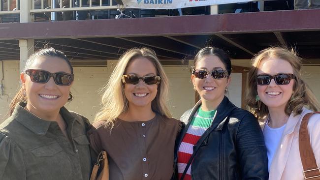 Four women having a blast at Dubbo Kangaroos Rugby Club Ladies Day. Photo: Tijana Birdjan