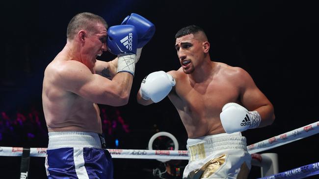 Paul Gallen put up a huge fight against Justis Huni last year. Picture: Richard Dobson