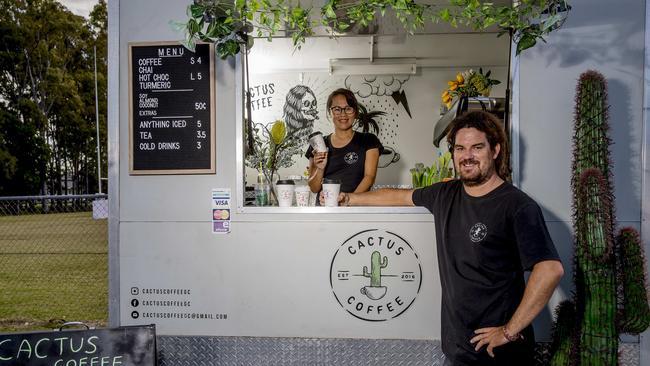 Rieko Power and Matt Power from Cactus Coffee. Picture: Jerad Williams