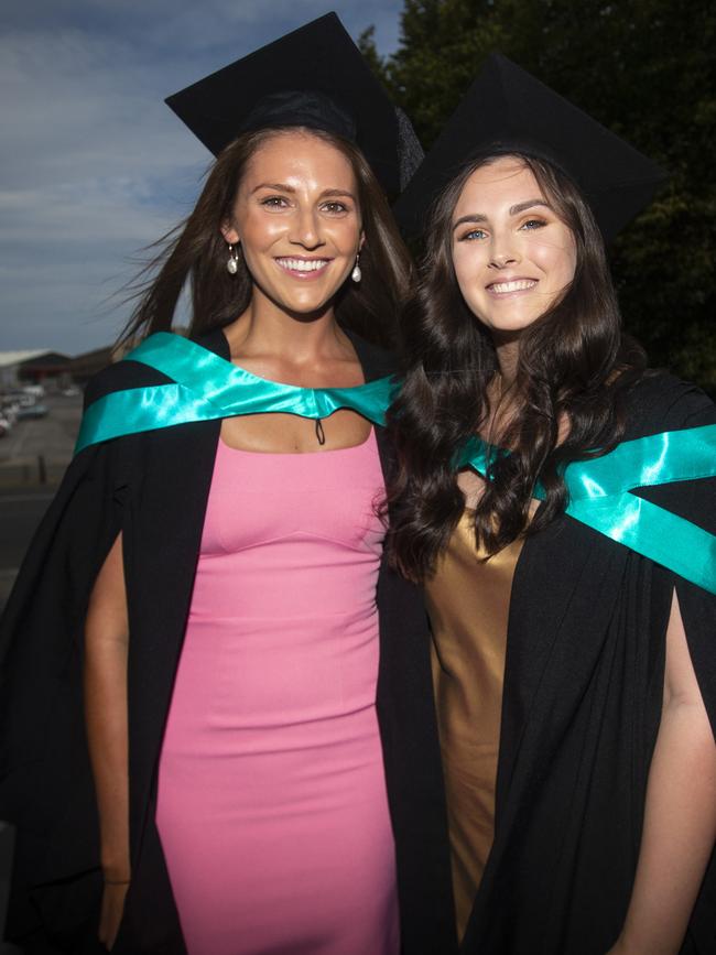 Ellie Martin and Alex Stoneman at UTAS graduations held at the Hobart Grand Chancellor. Picture: LUKE BOWDEN