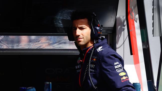 Daniel Ricciardo on the pit wall. Photo by Mark Thompson/Getty Images.