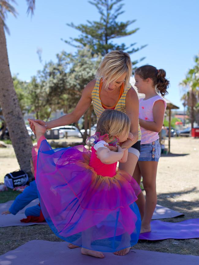 Birthday yoga parties are taking off on the northern beaches.