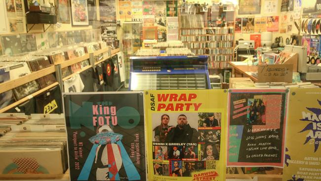 Darwin's Air Raid Arcade is home to an iconic second-hand vinyl store, Air Raid Records. Picture: Glenn Campbell