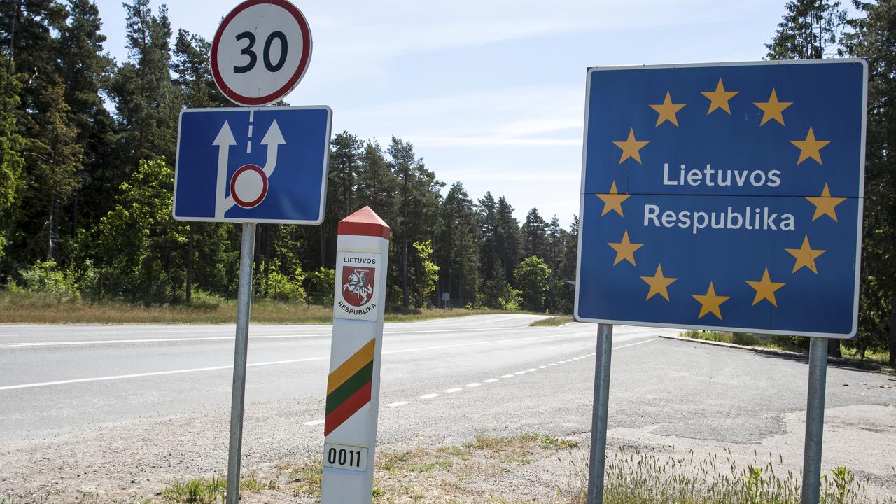 Crossing EU borders, such as above between Latvia and Lithuania, involved no border checks due to Schengen.