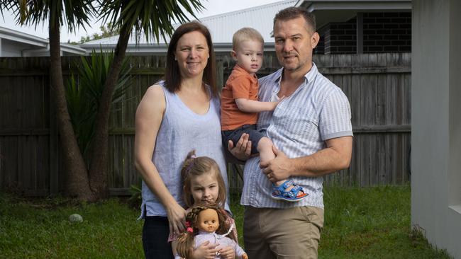 Stunning beaches and sunny weather convinced Sophie Andrews and Alan Jones to move with children, Eleanor and Owen, to the Sunshine Coast. Picture: Russell Shakespeare