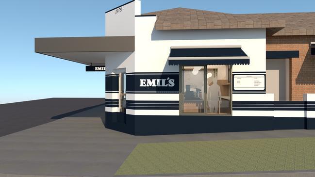 Render of the proposed design for Emil's Cafe. Picture: Supplied