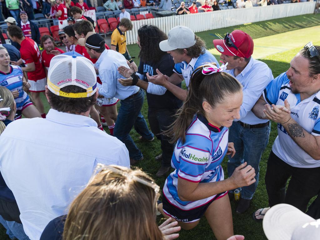 Roma Echnidas Womens 7s take to the field. Picture: Kevin Farmer