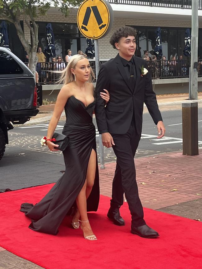 Kevin Sims arrives at the Urangan State High School formal with Sophia.