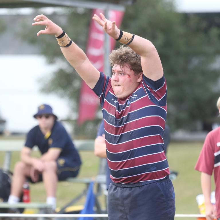 Blaze Moana. The Southport School vs. Toowoomba Grammar School firsts GPS rugby. Played on The Village Green. 27 July 2024 Southport. Picture by Richard Gosling