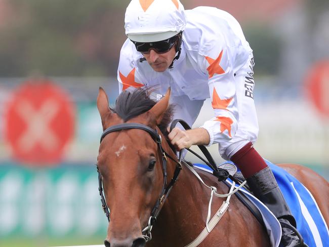 SYDNEY, AUSTRALIA - FEBRUARY 22: Hugh Bowman on Farnan wins race 3 the Inglis Silver Slipper Stakes during Sydney Racing at Rosehill Gardens on February 22, 2020 in Sydney, Australia. (Photo by Mark Evans/Getty Images)