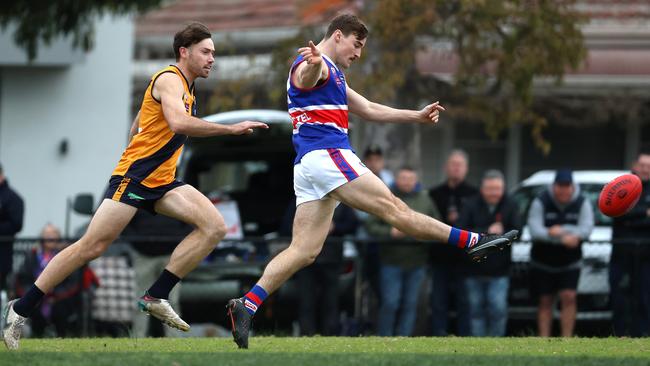 EDFL: Strathmore v Keilor: Nathan Colenso of Keilor at Lebanon Reserve on Saturday July 15, 2023 in Strathmore, Victoria, Australia.Picture: Hamish Blair