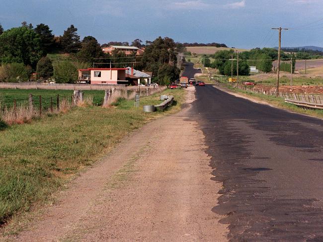 The road where Jessica Small was abducted after accepting a lift from a strange.