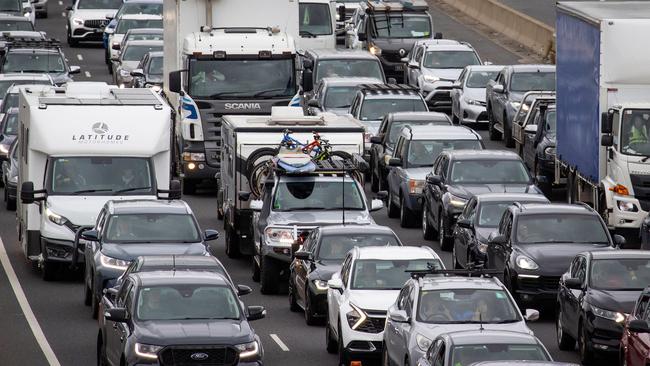 Motorists are experiencing three-hour delays on the Westgate Freeway. Picture: Mark Stewart