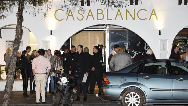 Crowds outside the Casablanca Nightclub in Double Bay late on a Saturday night. Picture: Gordon McComiskie