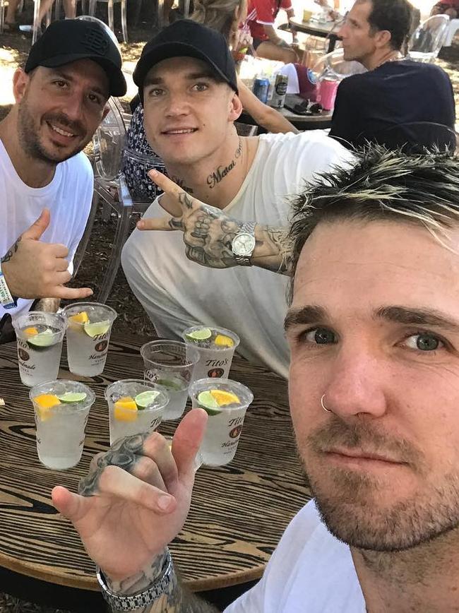 Harlan Camilleri, Dustin Martin and Dane Swan at the Austin City Limits Music Festival.