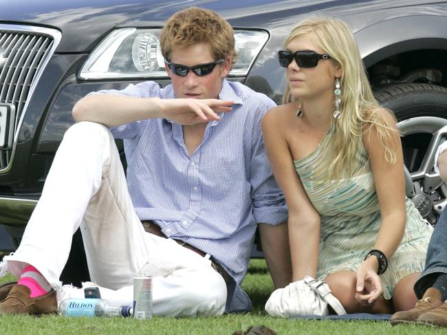 Prince Harry and his girlfriend Chelsy Davy attend the Cartier International Polo match at the Guards Polo Club in 2006 in Egham. Picture: Getty Images