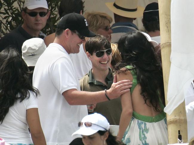 Packer, Cruise and Baxter at their beach party on Paloma Beach, St Jean de Cap Ferrat, South France in June 2007. Picture: Edmond Terakopian 