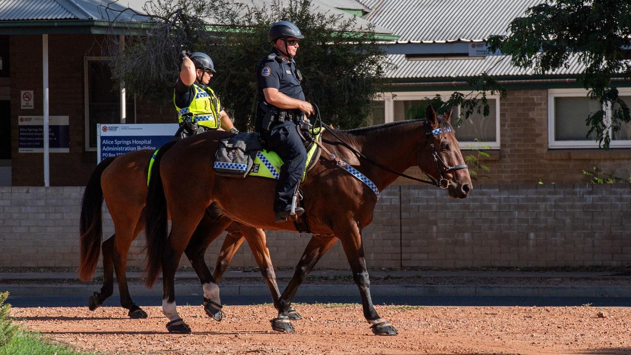 Police patrols on the streets of Alice Springs. Picture: Pema Tamang Pakhrin