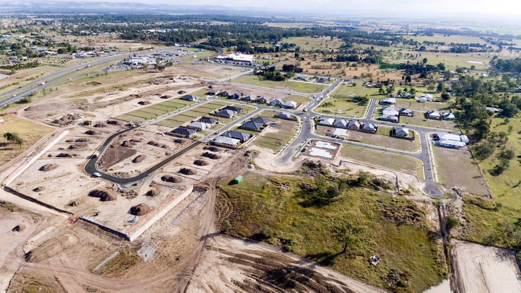 A birds eye view of Plainland Crossing as at June 28. Picture: Contributed