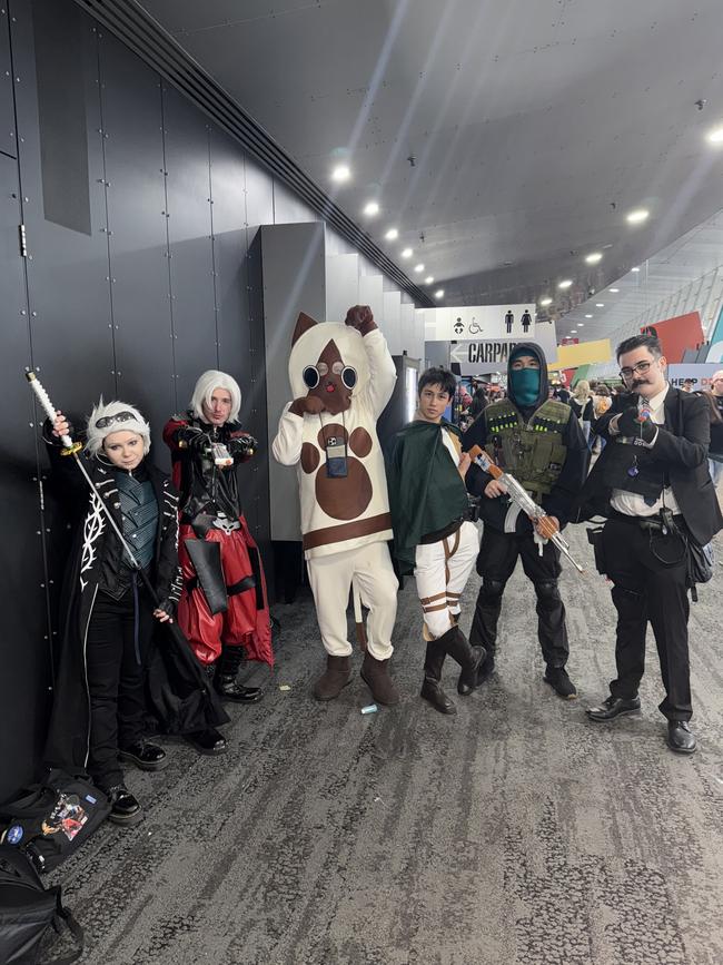 @Panzerkat_arts, @piccolobrown, @friendtahoma, Zaine, @yuyuwu.aep, @Mr_merp64 attend the Oz Comic Con Melbourne at the Melbourne Convention & Exhibition Centre on Saturday, June 07, 2025. Picture: Jack Colantuono
