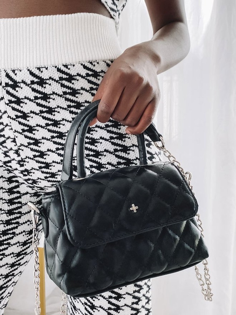 Peta & Jain Cartier Top Handle Quilt Bag Black Quilt