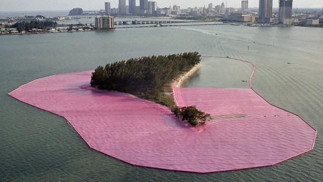 Surrounded Islands by Christo in Miami. Picture: AP