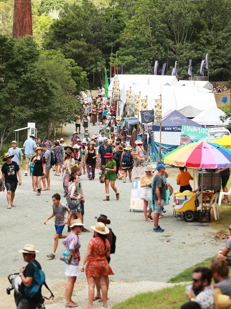 Crowds at the Woodford Folk Festival. Picture: Claudia Baxter/AAP