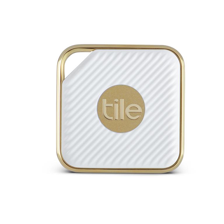 A Tile brand Bluetooth tracker tag.