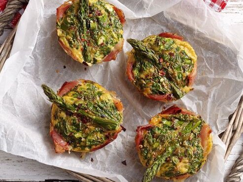 Spring veg & bacon frittatinis.