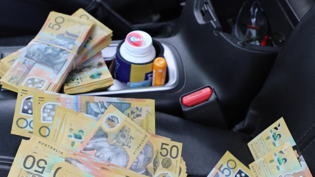 Cash found during Strike Force Ginga raids, which put Ricky Wilkinson behind bars. Picture: NSW Police