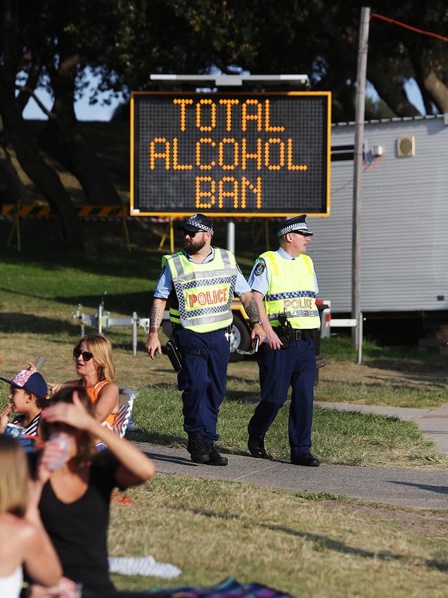 The alcohol bans were in effect at Coogee Beach last New Year’s Eve.