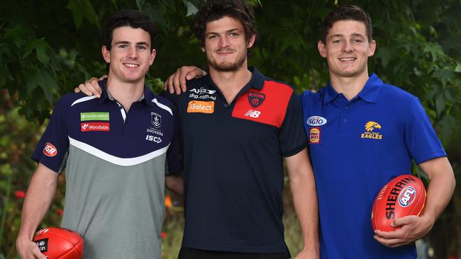 Brothers Andrew, Angus and Hamish Brayshaw are all now on AFL lists. Picture: David Smith