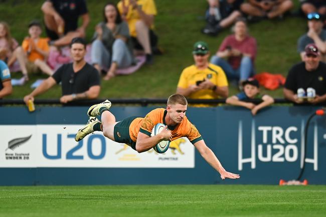 Will McCulloch of Australia scores a try during The Rugby Championship U20. (Photo by Albert Perez/Getty Images)