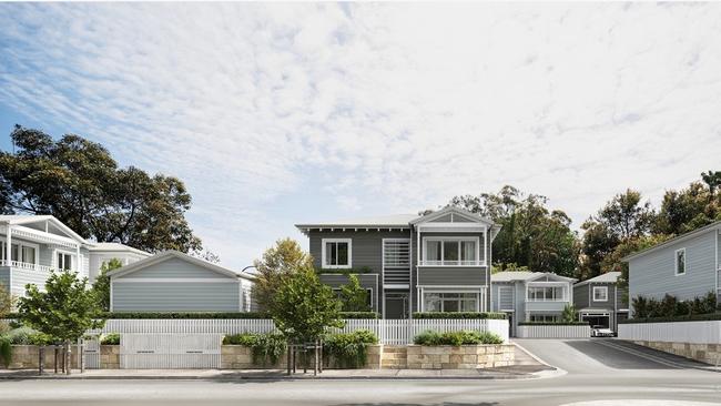 An artist's impression of some of the 28 residences, as seen from Brands Ln, at a proposed redevelopment of Foley's Nursery in Macpherson St, Warriewood. Picture: PBD Architects