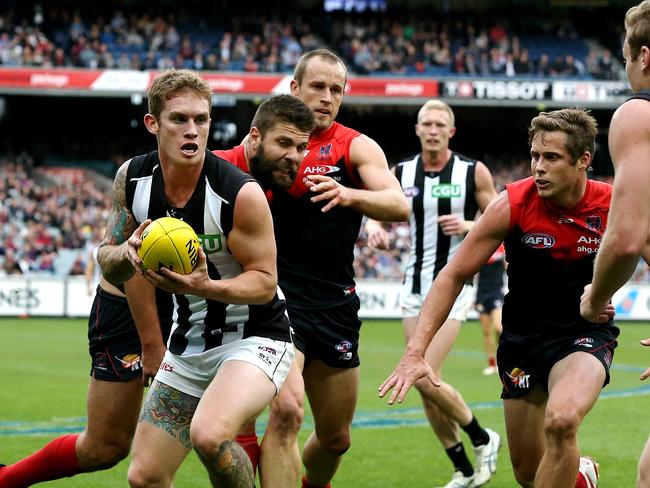 Beams booted two goals for the Pies. Picture: Wayne Ludbey