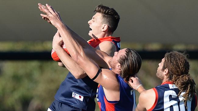 Jake Lever is finally back on the field for the Demons, albeit in the VFL. Picture: Lawrence Pinder