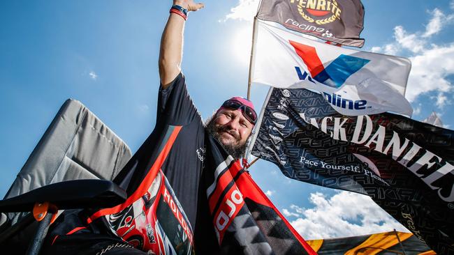 nthony James Hobden BM, Darwin River, has been to every Darwin Supercars event since 1998.   at the V8 Supercars at Hidden Valley.Picture GLENN CAMPBELL