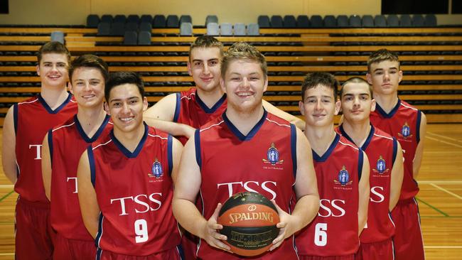 The TSS basketball season kicks off this weekend. Members of the School First Five ready to go. Left to right they are, Kohl Van Bennekom, Max Levis, Maika Shortland, Connor Watt (back), Jack Brinsmead, Preston Le Gassick, Nick Cross, and Lloyd McVeigh. Picture Glenn Hampson