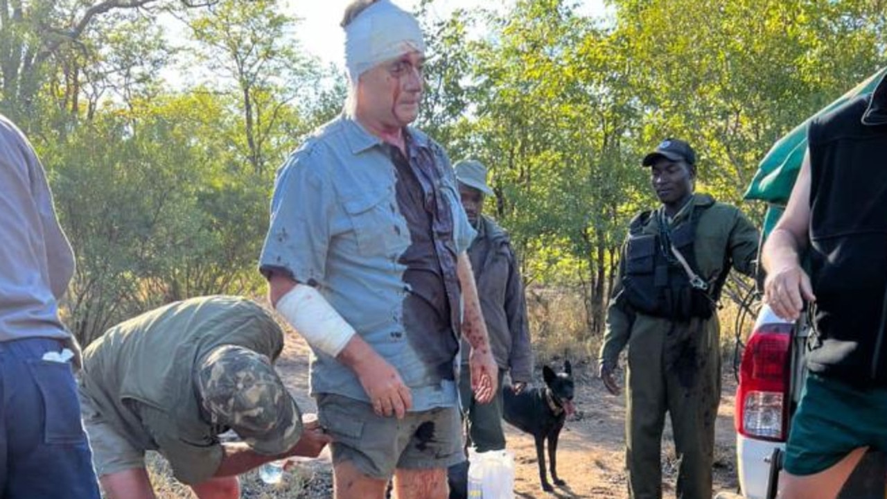 Guy Whittall receiving treatment after the attack.