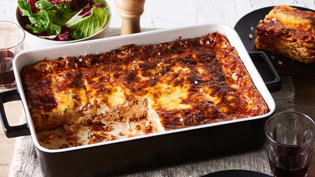 This vegetarian lasagne combines lentils and mushrooms.