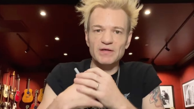 The Sum 41 singer has apologised to fans after he was forced to pull out of the band's tour Down Under. Picture: Instagram.