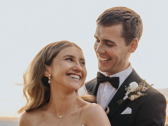 Emma Brown and Isaac Bongaarts celebrate their wedding. Pictures: Say Milk