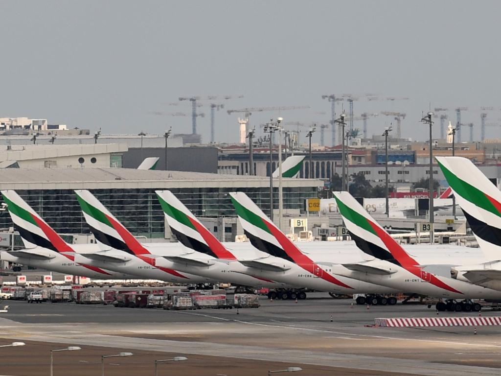 Many Australians are still struggling to leave Europe via ports such as Doha and Dubai (pictured). Picture: Karim Sahib / AFP