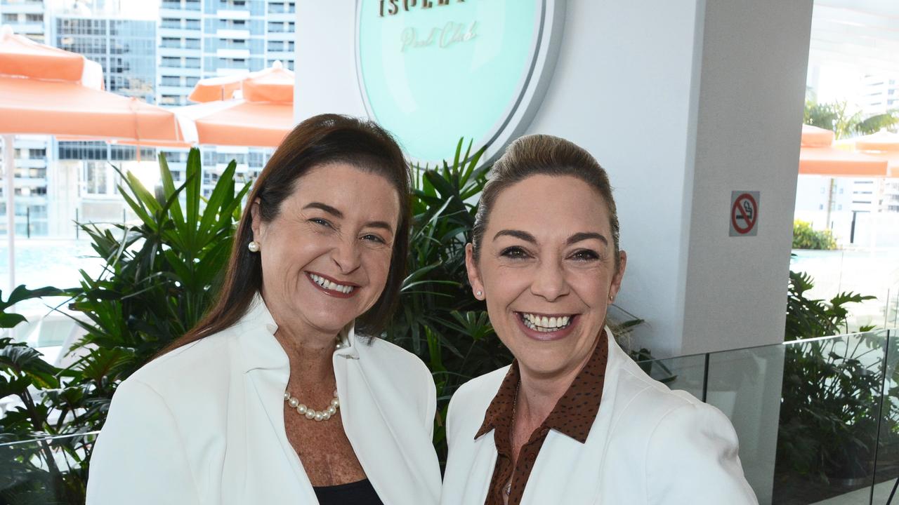 Sue Fairweather and Rebecca McCarthy at Destination Gold Coast Stars of Tourism breakfast at Isoletto, The Star Gold Coast. Pic: Regina King