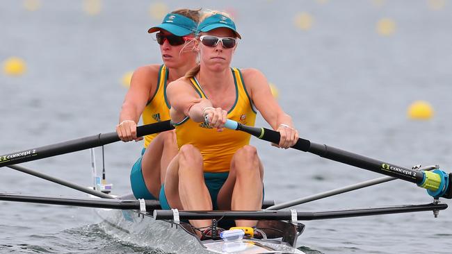 Kate Hornsey and Sarah Tait compete in the Pair Final at the London Olympics.