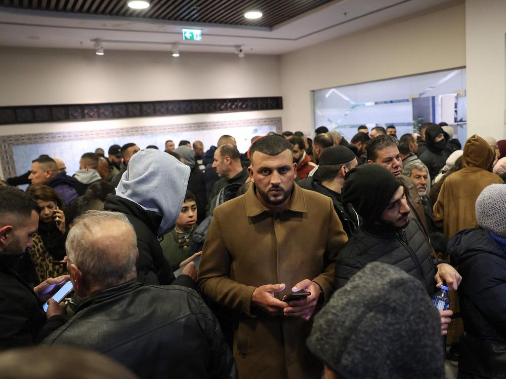 Palestinian families react after Israel delayed the release of Palestinian prisoners, scheduled to be released in the seventh hostage-prisoner exchange. Picture: AFP