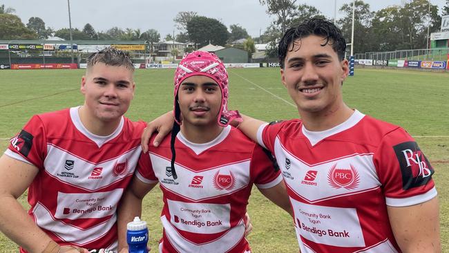 Roko Bilish, Jai Bilish and Sunny Kama of PBC. Roko Bilish and Sunny Kama are members of the Tweed Seagulls Meninga Cup side.